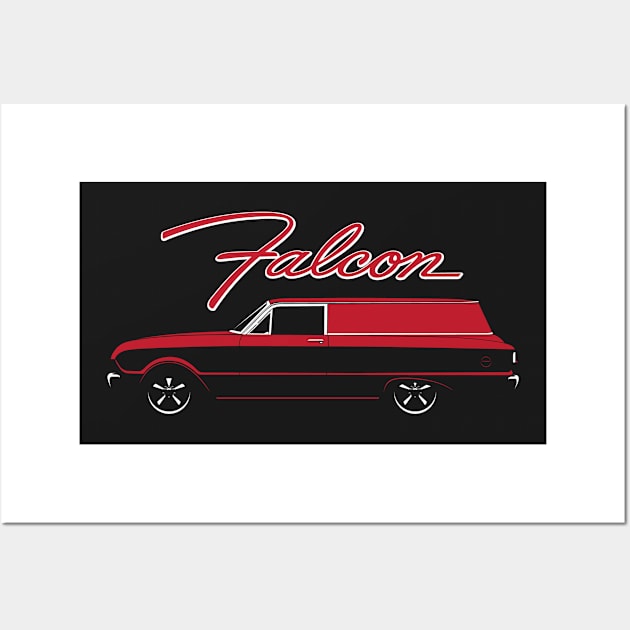 Red 60-63 Falcon Panel Delivery Wall Art by BriteDesign